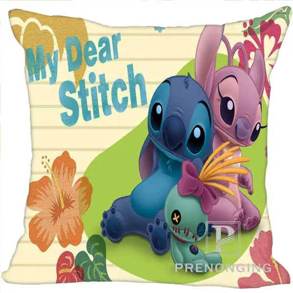 Pillowcase Заказная наволочка Обложка тематика «Лило и Стич»@ 01 квадратная Подушка на молнии Обложка печать(с одной стороны)#180117-139 - Color: Pillowcase