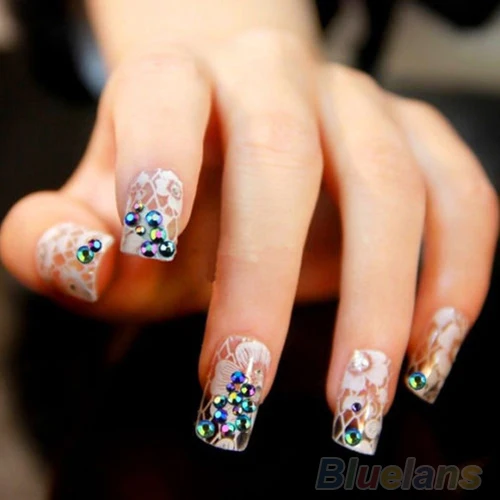 Hot Sale 300pcs 3D Nail Art Tips gems Crystal Glitter Rhinestone DIY Decoration + Wheel 1JMZ | Красота и здоровье