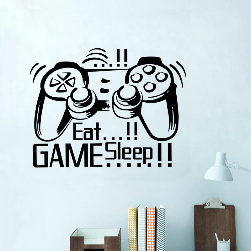 Игровой геймпад Eat Sleep настенная наклейка для мальчиков игровой комнаты спальни