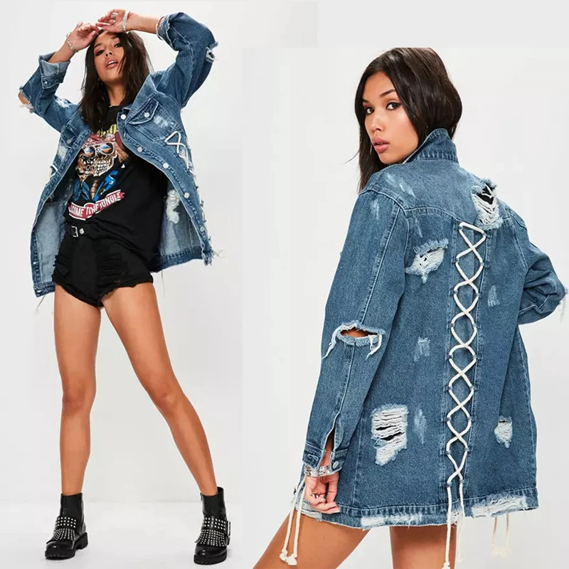Для женщин модная джинсовая куртка 2018 Винтаж Harajuku Oversize повседневное свободные
