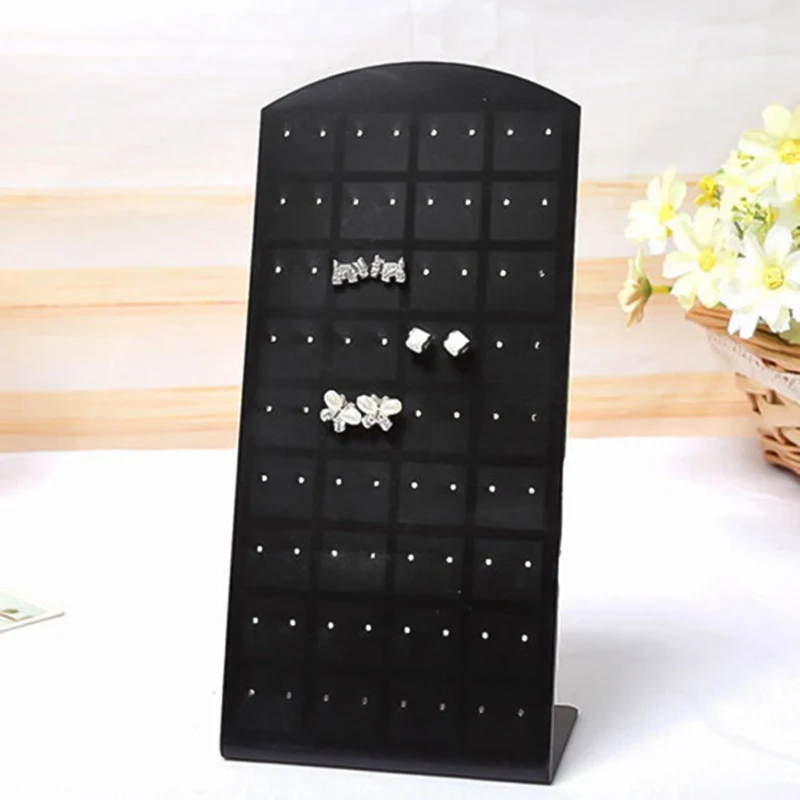 

24/36 Pair 48/72 Holes/set Black Plastic Jewelry Holder Organizer Ear Studs Display Stand Showcase Jewelry Display Rack