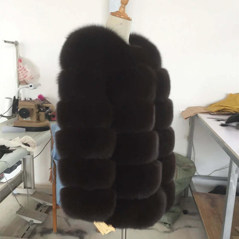 

Real fur fox fur coat 70horizontal segment length coat and long sections