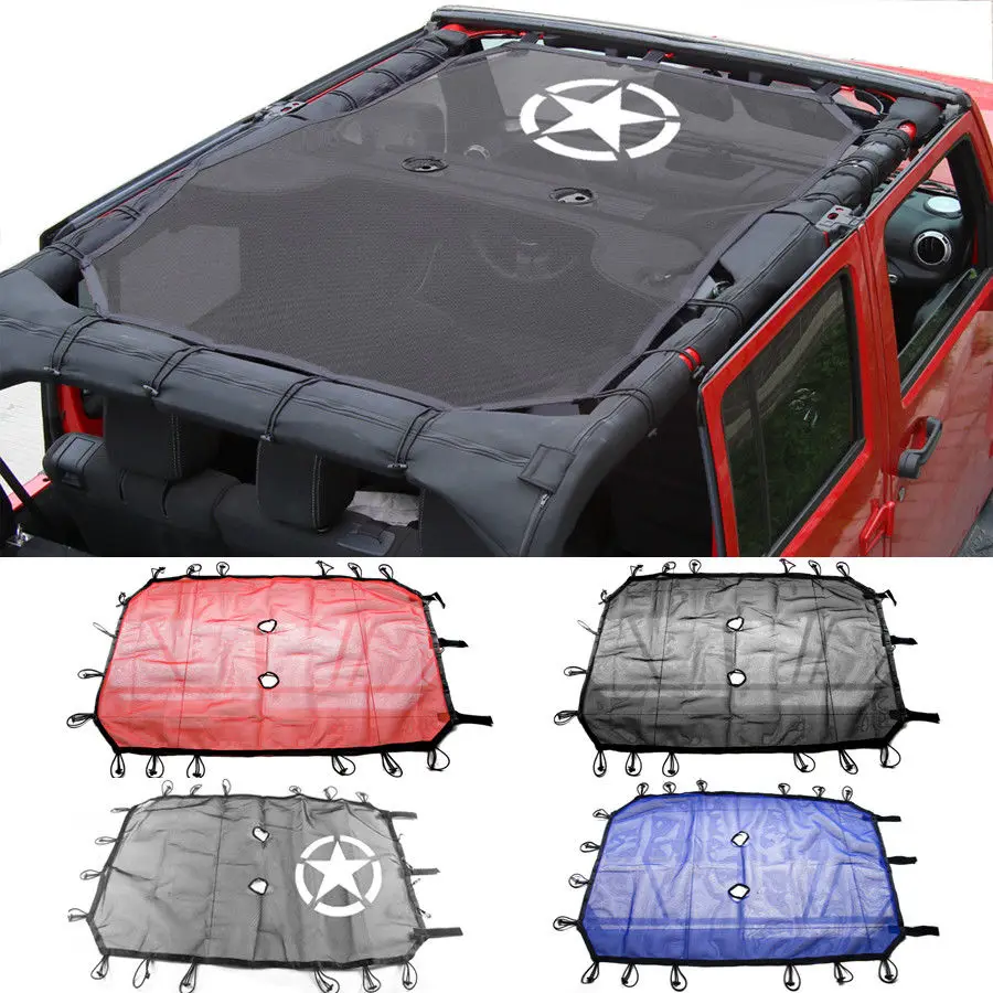 Для Jeep Wrangler прочный сетчатый солнцезащитный чехол с полным верхом УФ защитой