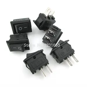 10 шт.лот 10*15 мм SPST 2PIN ВКЛВЫКЛ Лодка клавишный выключатель 3A250V KCD1-101 Mini Black Switch