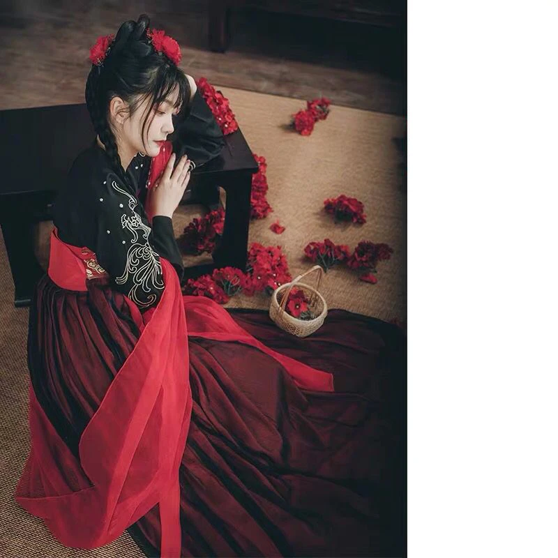 Китайская традиционная сказочная одежда красная искусственная платье ханьфу