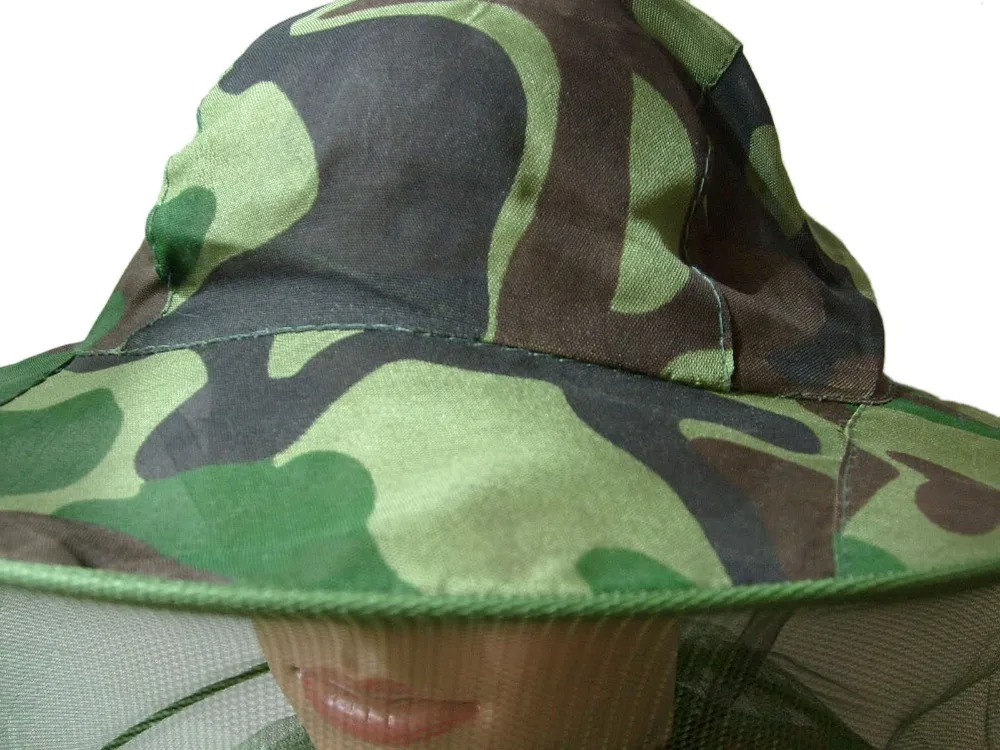 3pcs/Lot Camouflage Beekeeper Hat with Mesh Veil Bee Fishing Jungle Repellent Mosquito Small Hole Head Net | Аксессуары для одежды