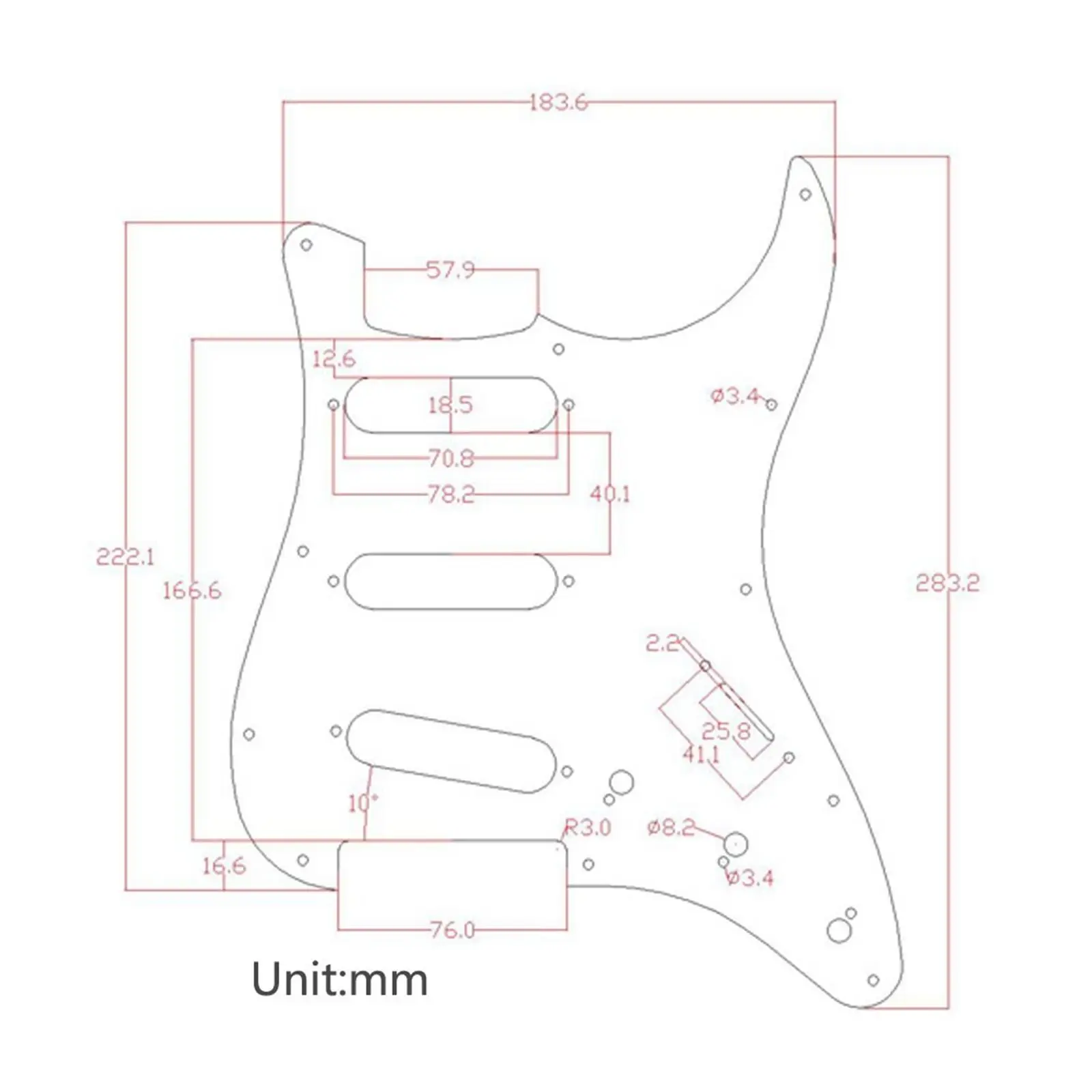 3Ply SSS Накладка и задняя пластина для Strat Гитара черепаха оболочка красная с