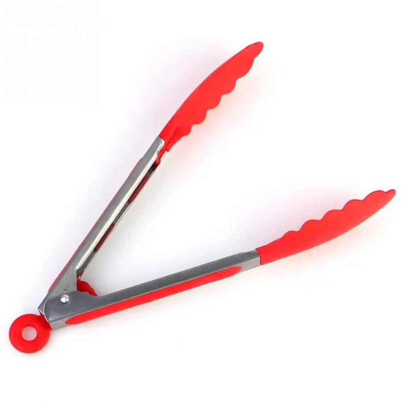 10&quotinch Stainless Steel Plastic Kitchen Tongs BBQ Clip Salad Bread Serving ONLY RANDOM COLOR | Дом и сад