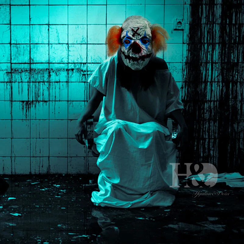 Маска клоун H & D страшная маска ужаса для Хэллоуина взрослых привидение вечеринок
