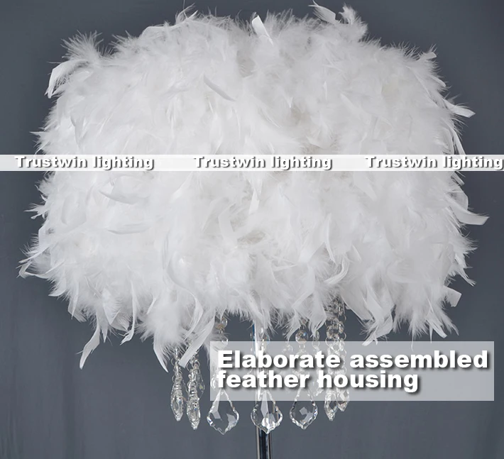 Домашний декор для семейного отеля напольная лампа с абажуром из перьев