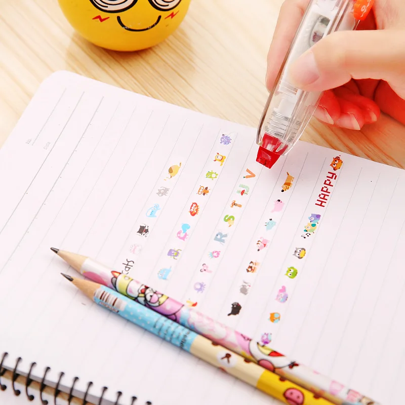 

1pcs Cute Correction tape Push type lace cartoon animal decoration tape Stationery Office school supplies zakka