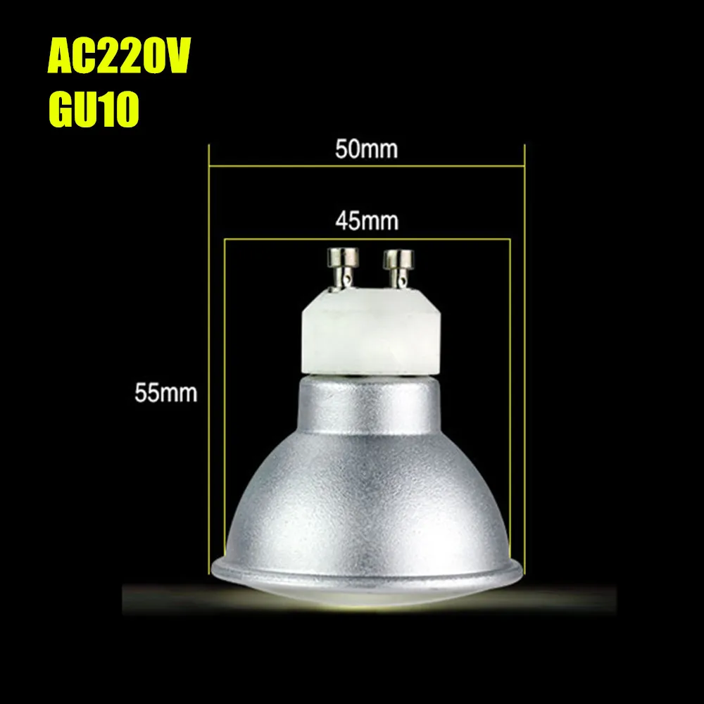 GU10 220V Светодиодный лампы лампочки 220 110 V 12 V GU10 MR16 Bombillas ампулы светодиодный 8 W 6 W 4 W Стекло крышка лампочки с алюминиевым радиатором для домашнего освещения - Испускаемый цвет: GU10 220V