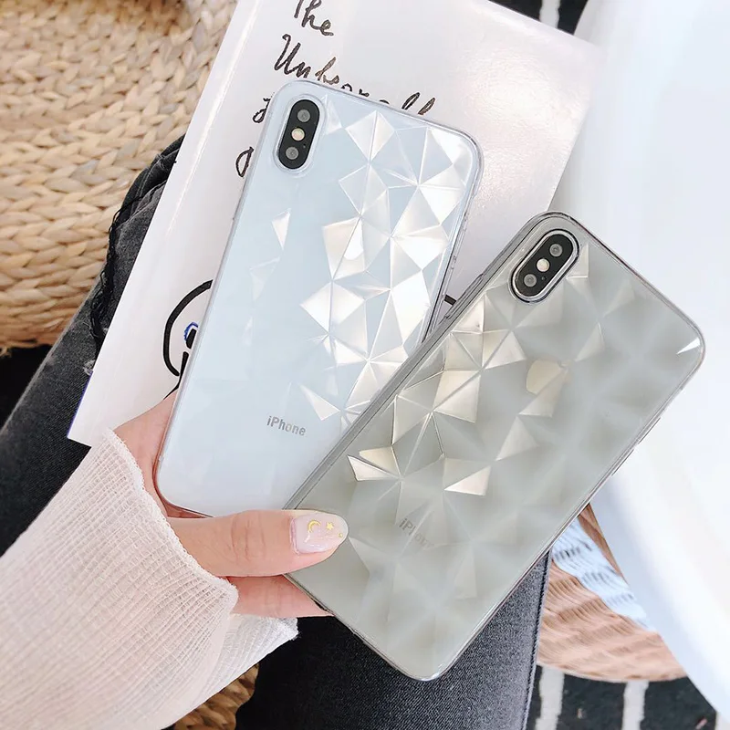 Чехол ACCNIC из ТПУ с 3D бриллиантами для iPhone 6 6s 7 8 Plus X геометрической защитой от