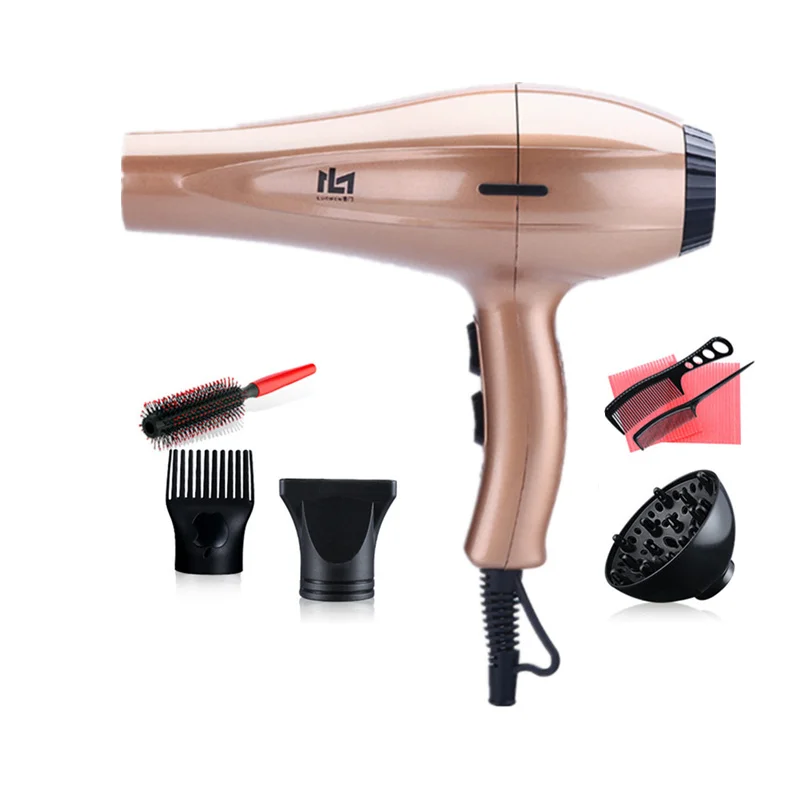 

3200W Electric Dryer High Quality Negative Ion Quick Drying Machine No Hair Injury Elegant Champagne Color Hair Blower 43