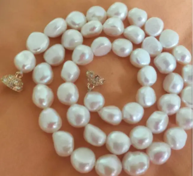 

Белое жемчужное ожерелье в стиле барокко, Размер 11-12 мм, 18 дюймов, 36 дюймов
