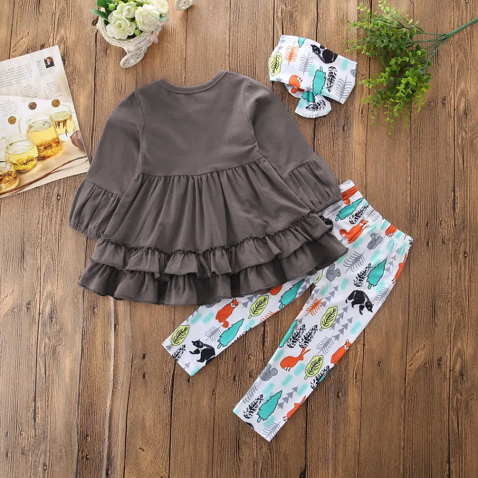 3 шт. детские леггинсы с оборками и цветочным принтом|kids brand clothes|kids clotheskids clothes brands |