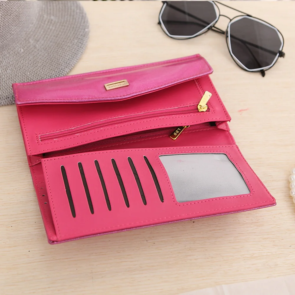 9 Color Retro Hasp Women Wallets Candy colors Women's Purse Long Frosted Ladies Wallet PU Leather Card Holder | Багаж и сумки