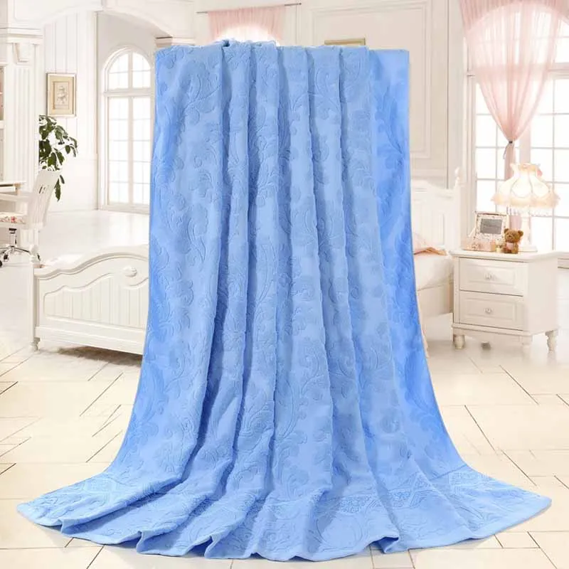 floral blue Плотное Хлопковое одеяло; Банное Полотенце Махровое Покрывало придиванный коврик плед с кондиционированным одеялом - Цвет: floral blue