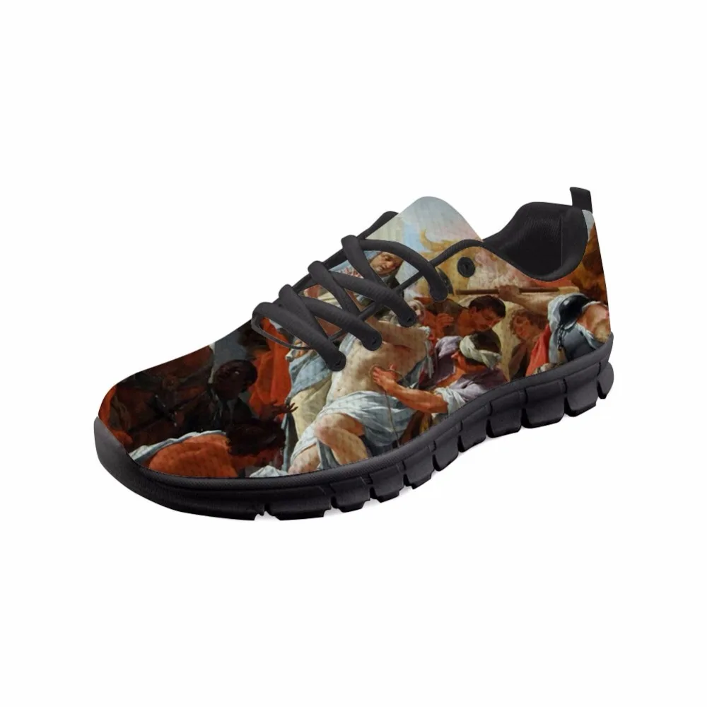 

2021 New Spring Women Comfortable Black bottom Flats Sneakers Breathable Shoes Painting Art Printed Simon Vouet Master pieces