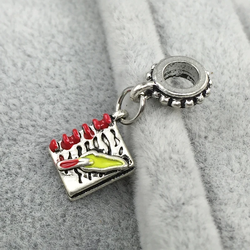 Блокнот с красным и желтым чарующая подвеска покрытая эмалью Европейские Бусины