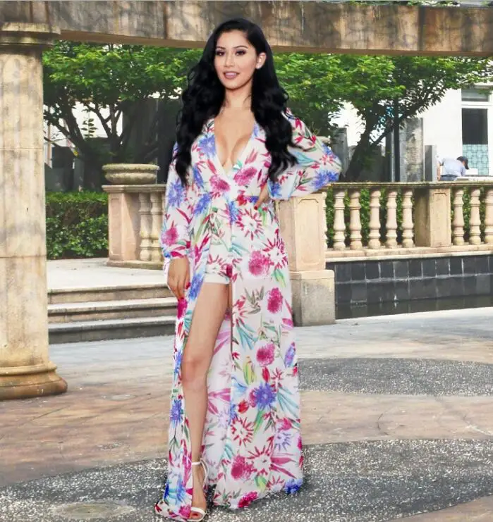 Новинка женское сексуальное шифоновое платье с глубоким v-образным вырезом