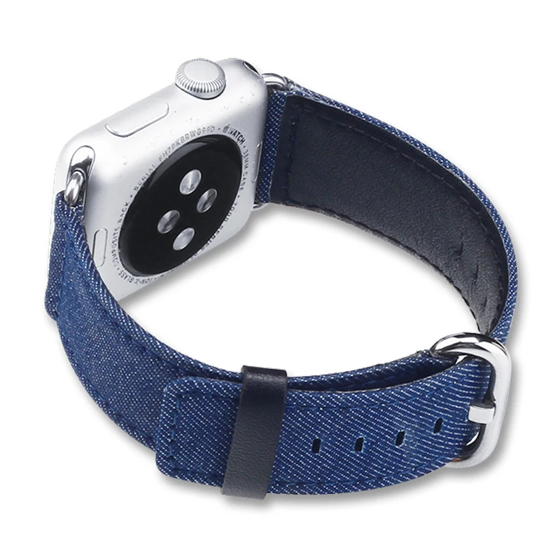Мягкий синий джинсовый сменный ремешок для iWatch Series 1 2 3 4 5 часов Apple Watch браслет
