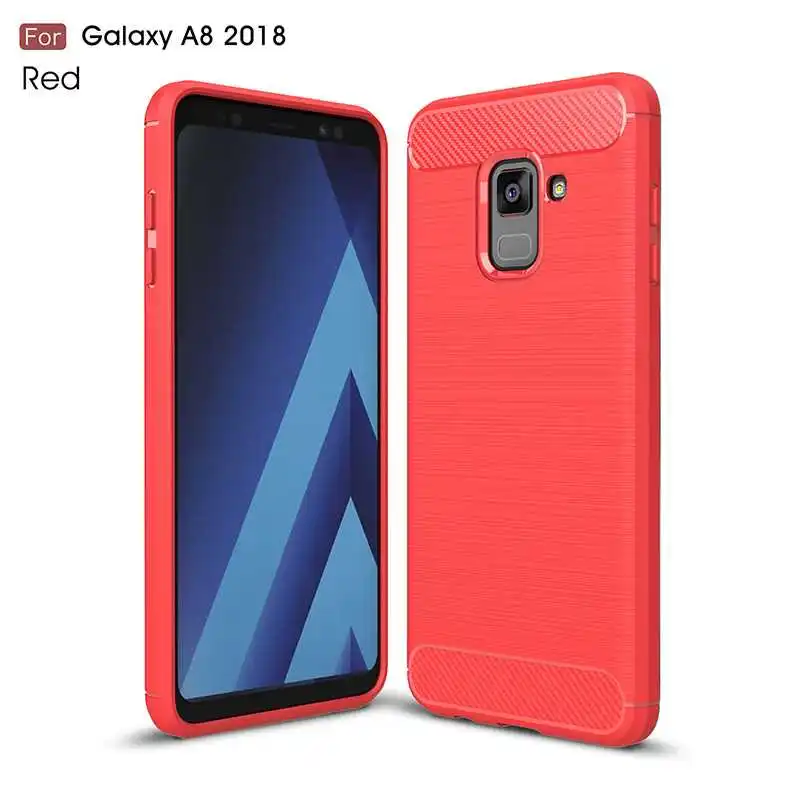Red Mokoemi Ударопрочный Мягкий силиконовый 5," для samsung Galaxy A8 чехол для samsung Galaxy A8 Plus чехол для телефона - Цвет: Red