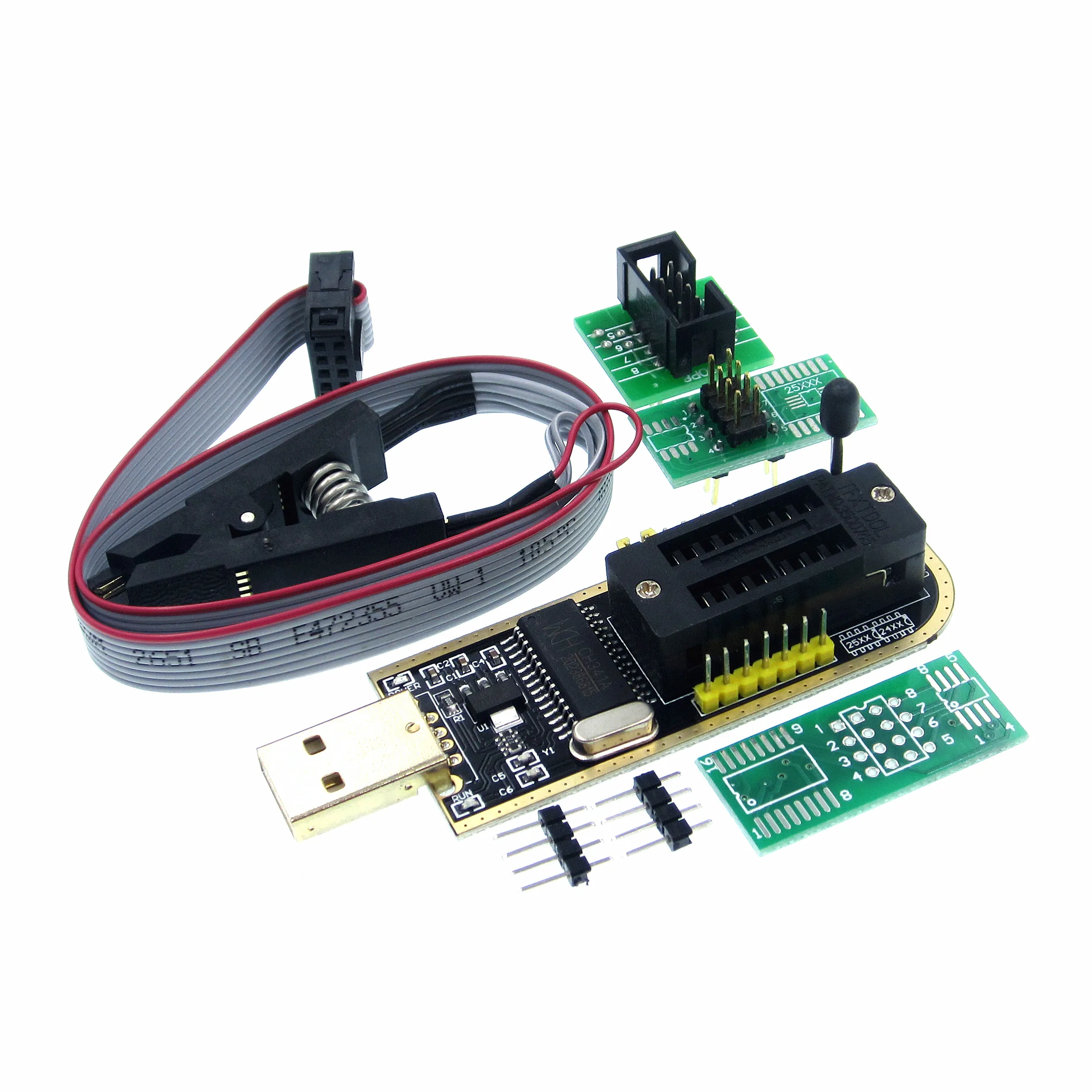 Тестовый зажим CH341A Series EEPROM Flash BIOS USB SOP8 для программирования + 2 адаптера 1 8 в