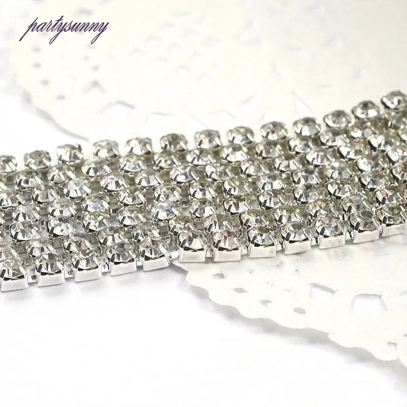 PF Rhinestones Appliques Claw Chain Adhesive Glases Flatback Beads Rhinestone Trim Accessories for Clothes Phone Case Hats TZ030 | Дом и сад