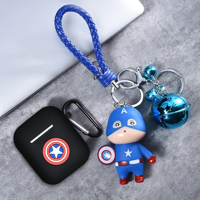Marvel Бэтмен ТПУ беспроводной Bluetooth наушники Мягкий силиконовый чехол DIY защитный чехол для Apple Airpods зарядный чехол водостойкий