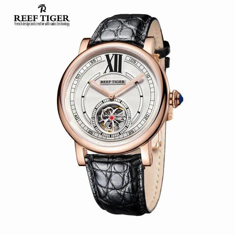 Часы Reef Tiger брендовые повседневные дизайнерские мужские автоматические с