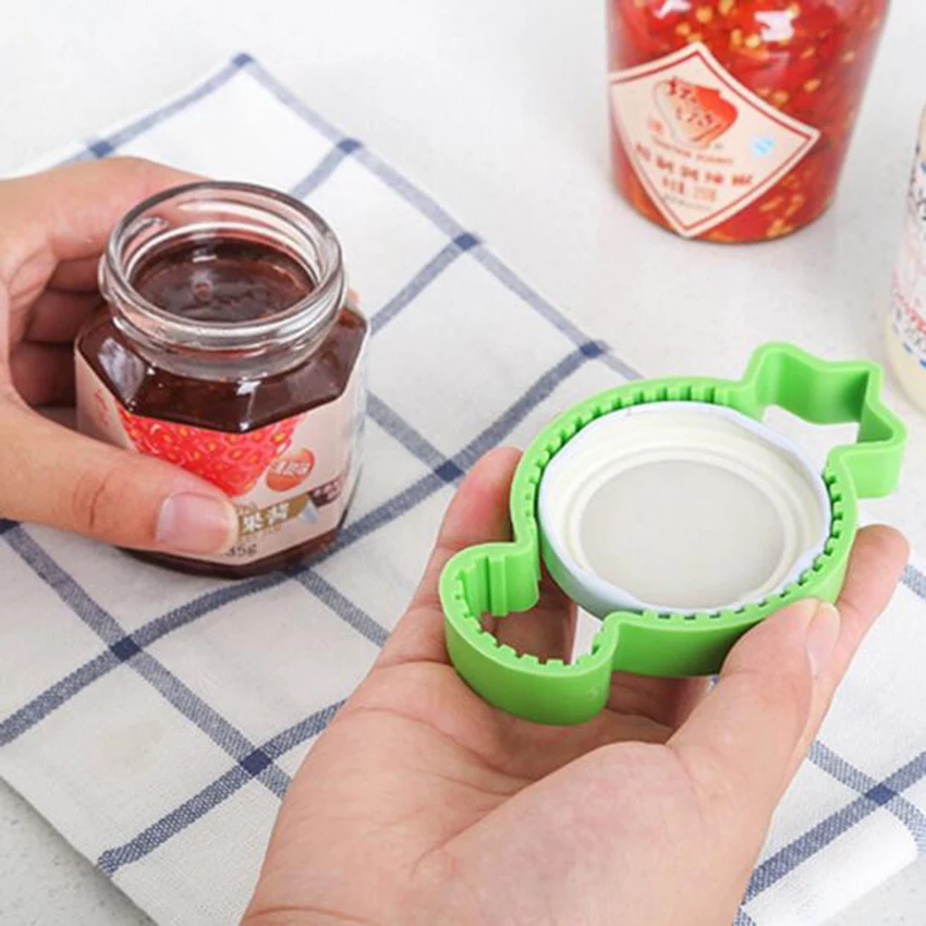 1 шт. Многофункциональный консервный нож многофункциональный Пластик + резиновая