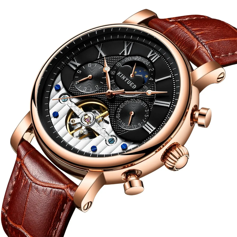 Новинка 2018 мужские полностью автоматические механические часы Tourbillon Роскошные