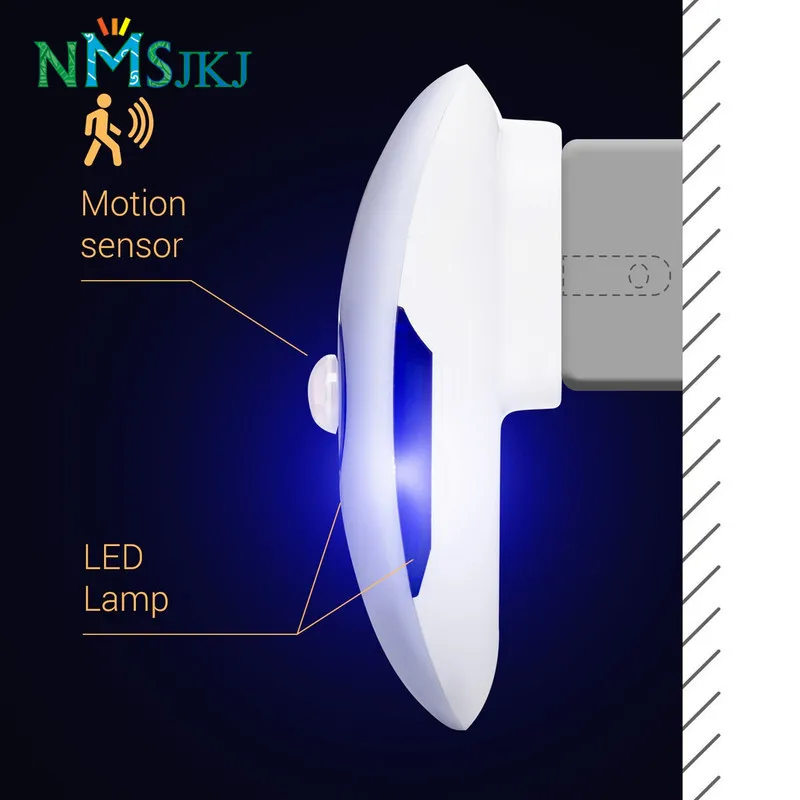 Nieuwste led nachtlampje met PIR AC 80-260 В met светодиодный датчик света en PIR датчик движения функциональный светодиодный ночник