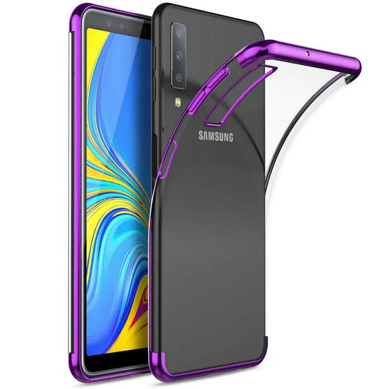 Покрытие TPU чехол для samsung Galaxy A70 A50 A40S A30 A20 A10 чехол мягкий прозрачный защитный чехол для задней крышки для samsung S10 плюс S9 S8 A7 - Цвет: Purplue