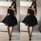 Женское винтажное платье без бретелек vestidos verano, черное Сетчатое платье с открытыми плечами и коротким рукавом, модель 2020 года