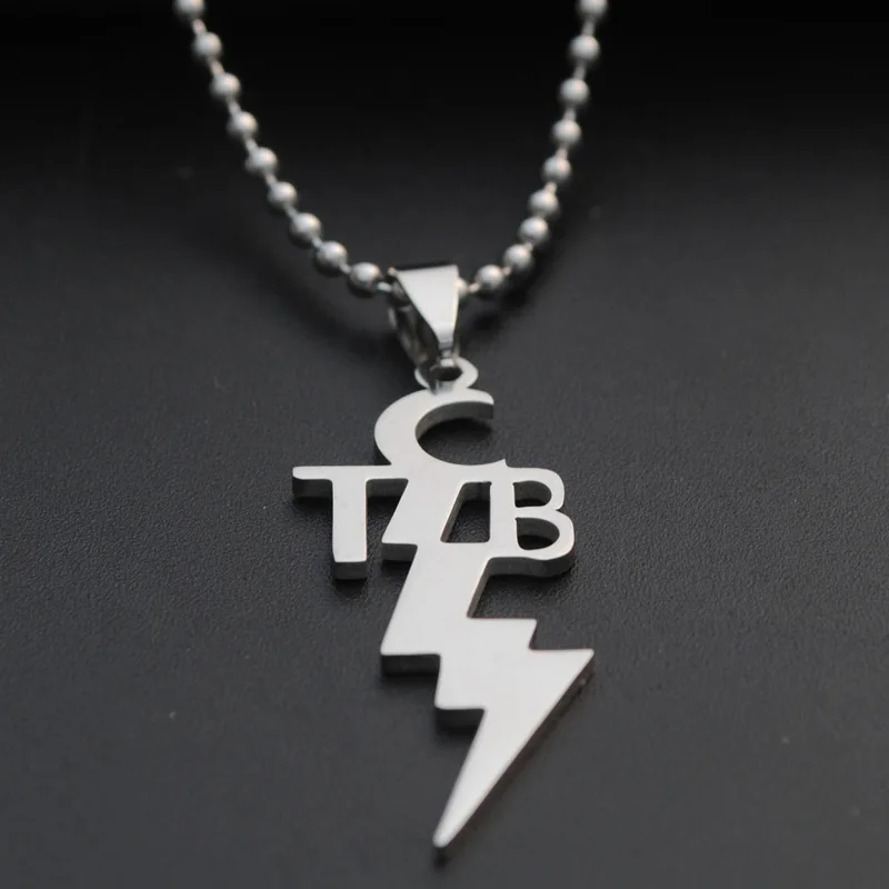 

New Stainless Steel Letter TCB English alphabet Necklace English Initial Symbol Necklace English Abbreviation Lightning jewelry