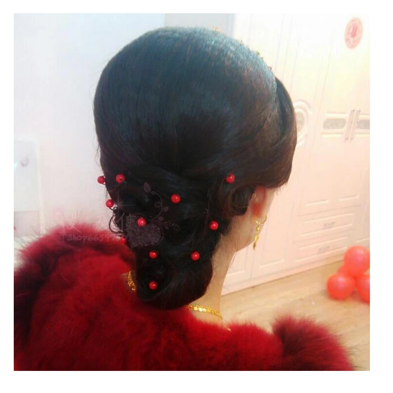 10 Шт. Красный Белый Жемчуг Заколки Женщины Шарм Свадебные Партия Ювелирные Accessries