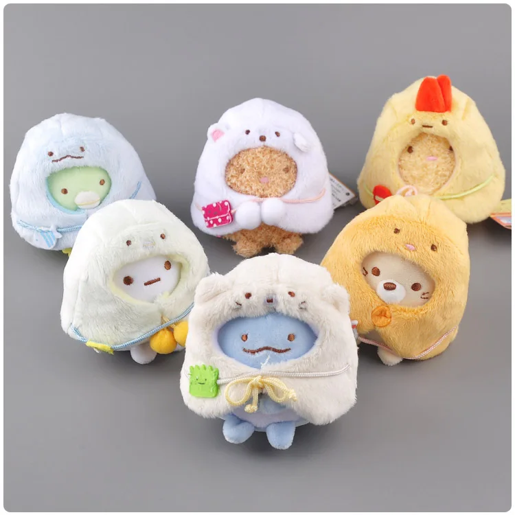 9 см Kawaii японский Sumikko Gurashi San-X уголок био плюшевый брелок Подвески игрушка чучела плащ животные прекрасный мешок Рождественская кукла в подарок