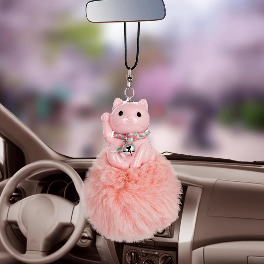 Автомобильный подвесной плюшевый шар Lucky Fortune Cat авто украшение для интерьера