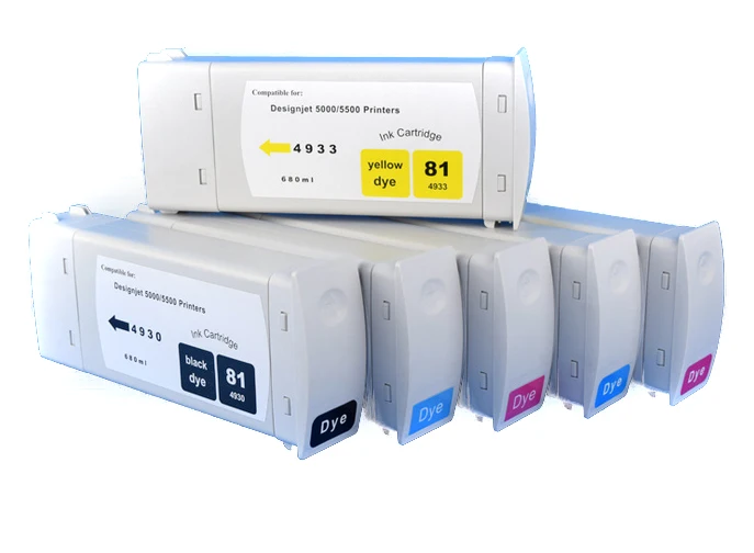 Совместим с чернильным картриджем hp81 для 81 DesignJet 5000/5500 C4930A C4931A C4932A C4933A C4934A C4935A |