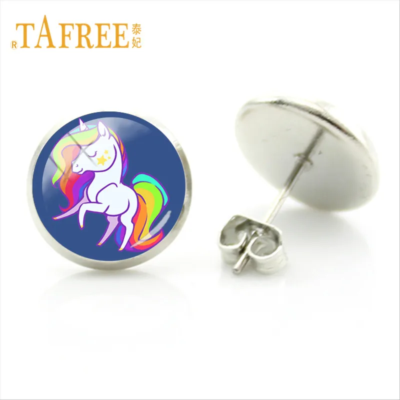 Серьги-гвоздики TAFREE с изображением лошади Единорога | Украшения и аксессуары