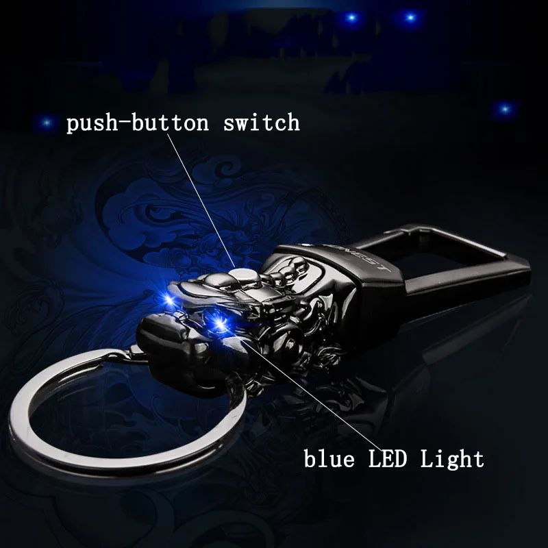 

dragon key chain LED light key chain key holder high quality waist hanging car keychain sleutelhanger chaveiro llaveros hombre