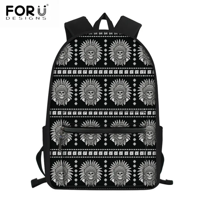 FORUDESIGNS Национальный индийский череп шаблон школьные сумки многофункциональные школьные ранцы Рюкзаки на плечо Mochila Infantil - Цвет: HX481Z58