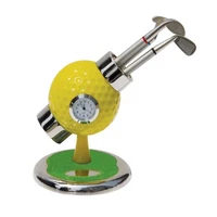 acmecn golf pen holder for 3pcs pen multi color cool design golf ball pen with clock for desk ornaments gifts hobbyist gifts