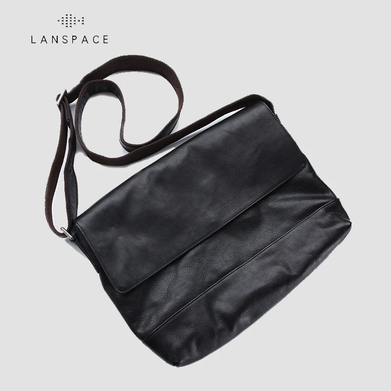 LANSPACE мужская кожаная сумка мессенджер через плечо новый дизайн сумки на для