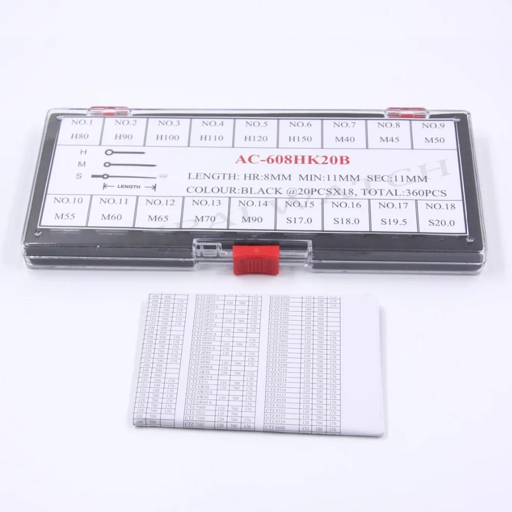 

360PCS Black Hour 8mm/Minute 11mm /Second 11mm Hand Set for Watch Repair Free Shipping