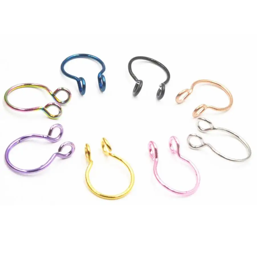 1 шт. Сталь изысканные искусственный нос кольцо ложная перегородка кольца обруч