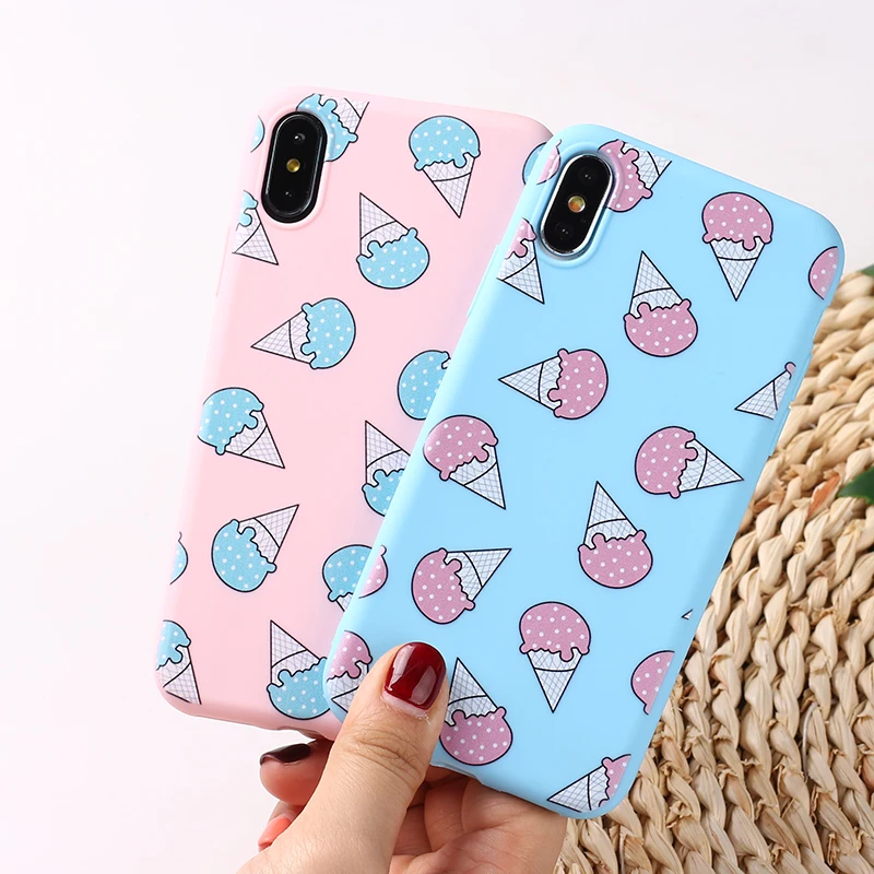 Для iPhone 12 11 Pro 6 6S 7 8 8Plus X XS Max милый щенок Мопс Французский бульдог Мороженое Мягкий