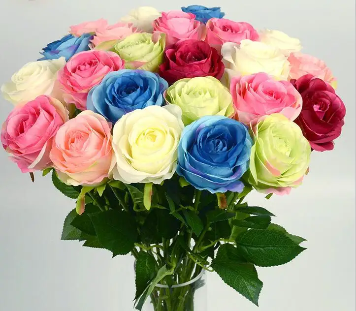 30 шт. шелковые розы искусственные цветы на ощупь|flowers artificial|flowers forflower for wedding |